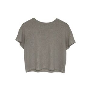 Primark Short Sleeve Blouse Women’s Medium Beige Relaxed Cropped Top